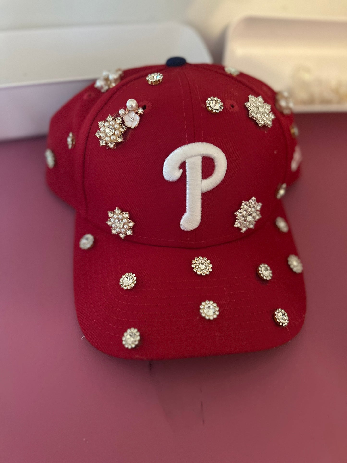 Blinged Out Phillies Cap – Handmade Crystal Snapback