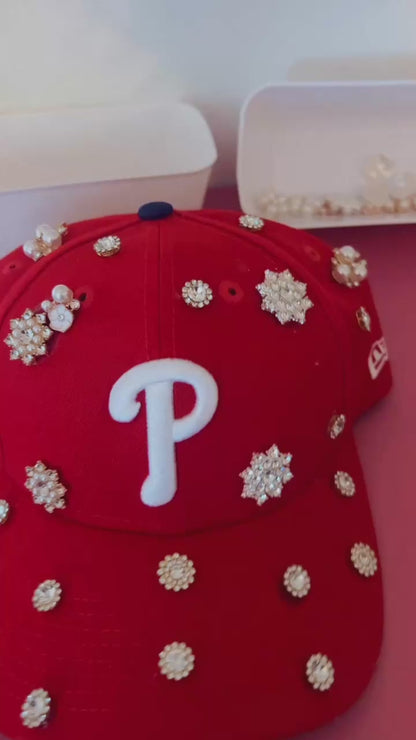 Blinged Out Phillies Cap – Handmade Crystal Snapback